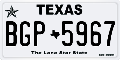 TX license plate BGP5967
