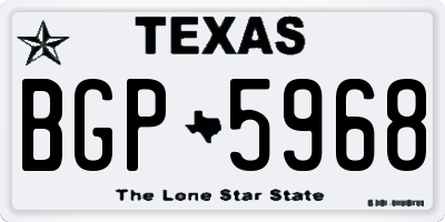 TX license plate BGP5968