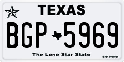TX license plate BGP5969