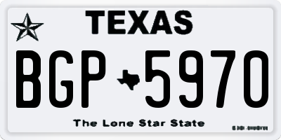TX license plate BGP5970