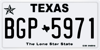 TX license plate BGP5971