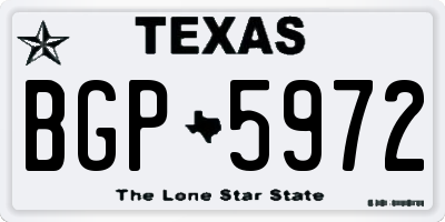 TX license plate BGP5972