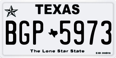 TX license plate BGP5973