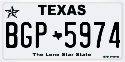 TX license plate BGP5974