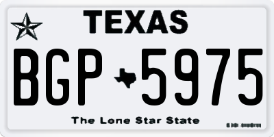 TX license plate BGP5975