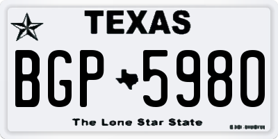 TX license plate BGP5980
