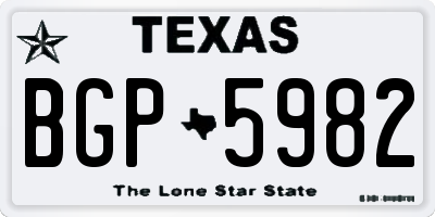 TX license plate BGP5982