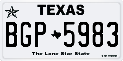 TX license plate BGP5983