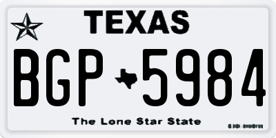 TX license plate BGP5984