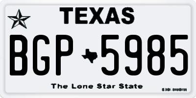 TX license plate BGP5985