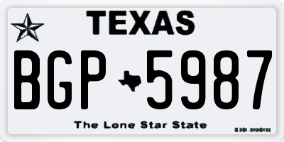 TX license plate BGP5987
