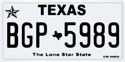 TX license plate BGP5989