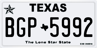 TX license plate BGP5992