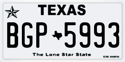 TX license plate BGP5993
