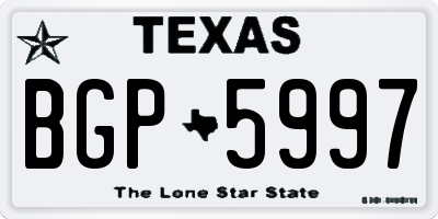 TX license plate BGP5997