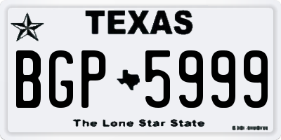 TX license plate BGP5999