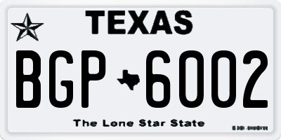 TX license plate BGP6002