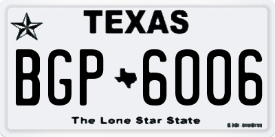 TX license plate BGP6006