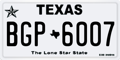 TX license plate BGP6007