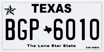 TX license plate BGP6010