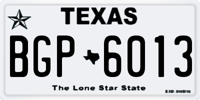 TX license plate BGP6013