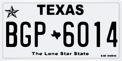 TX license plate BGP6014