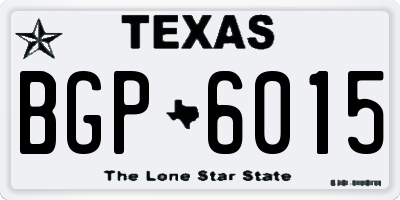 TX license plate BGP6015