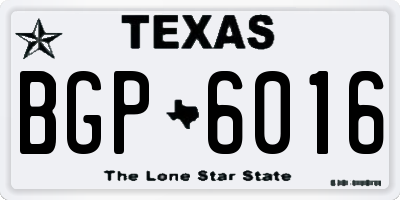 TX license plate BGP6016
