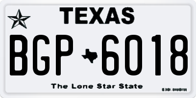 TX license plate BGP6018