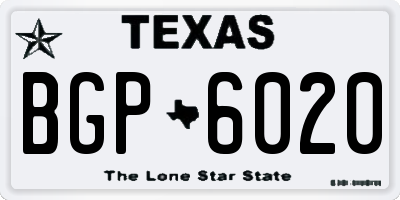 TX license plate BGP6020