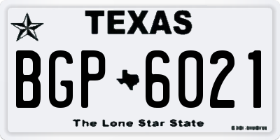 TX license plate BGP6021