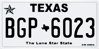TX license plate BGP6023