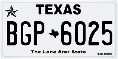 TX license plate BGP6025