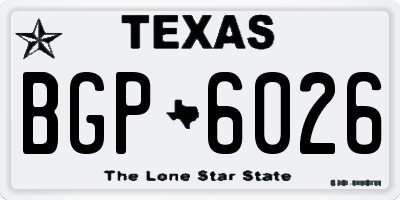 TX license plate BGP6026