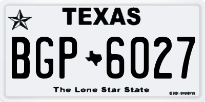 TX license plate BGP6027