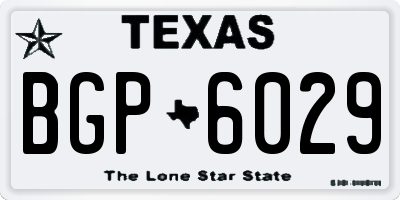 TX license plate BGP6029