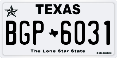 TX license plate BGP6031
