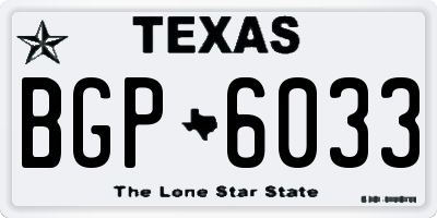 TX license plate BGP6033