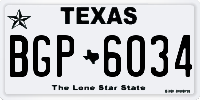 TX license plate BGP6034
