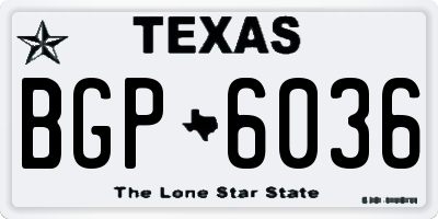 TX license plate BGP6036
