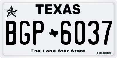 TX license plate BGP6037