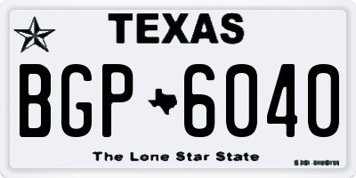 TX license plate BGP6040