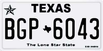 TX license plate BGP6043