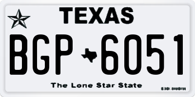 TX license plate BGP6051
