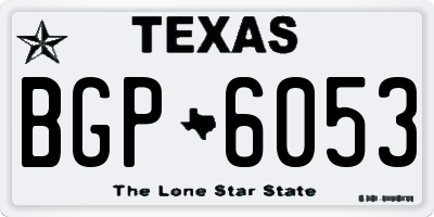 TX license plate BGP6053