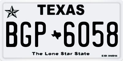 TX license plate BGP6058