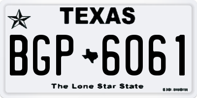 TX license plate BGP6061