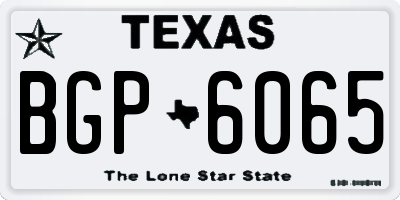 TX license plate BGP6065