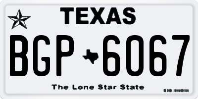 TX license plate BGP6067
