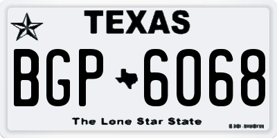 TX license plate BGP6068